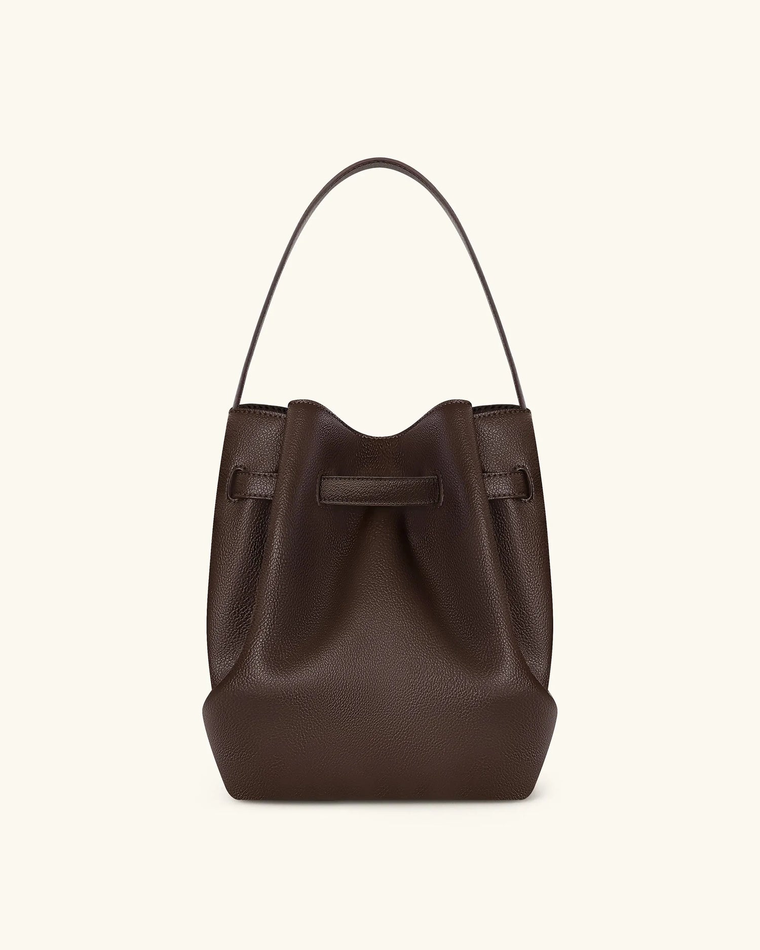 JW PEI Mocha Brown Women Clara Lock Accent Bucket Shoulder Bag - Mocha Brown SKU: 5S394-3_Mocha Brown Image 03