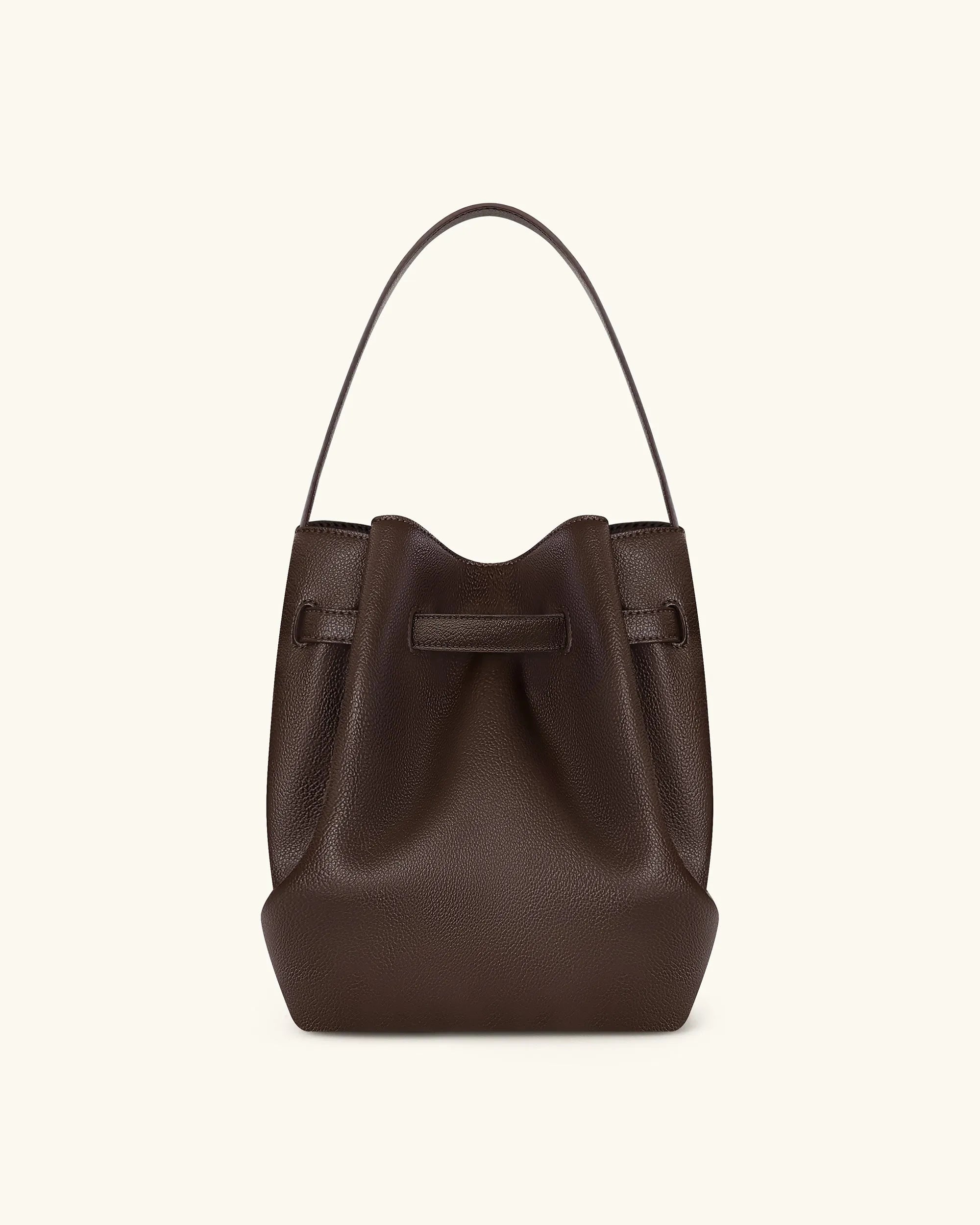 JW PEI Mocha Brown Women Clara Lock Accent Bucket Shoulder Bag - Mocha Brown SKU: 5S394-3_Mocha Brown Image 03