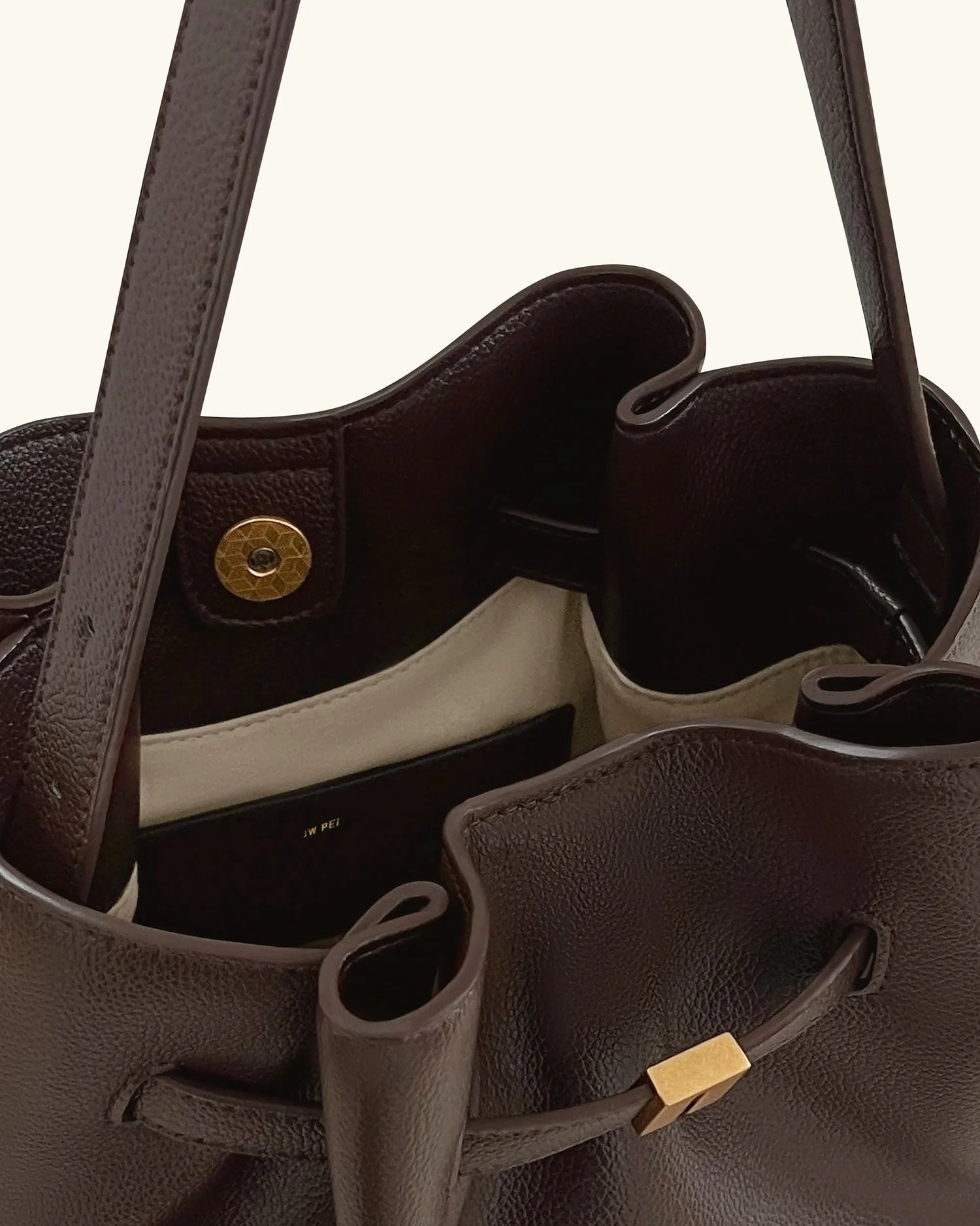 JW PEI Mocha Brown Women Clara Lock Accent Bucket Shoulder Bag - Mocha Brown SKU: 5S394-3_Mocha Brown Image 04