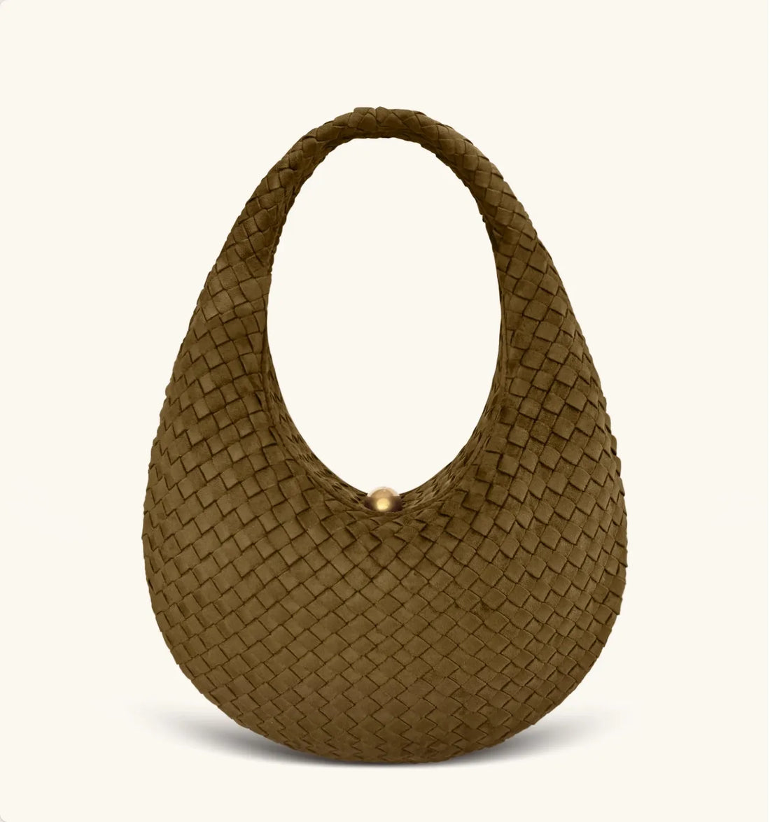 JW PEI Olive Green  Nola Faux Suede Woven Hobo Shoulder Bag  SKU: 5S396-7_Olive Green Image 01