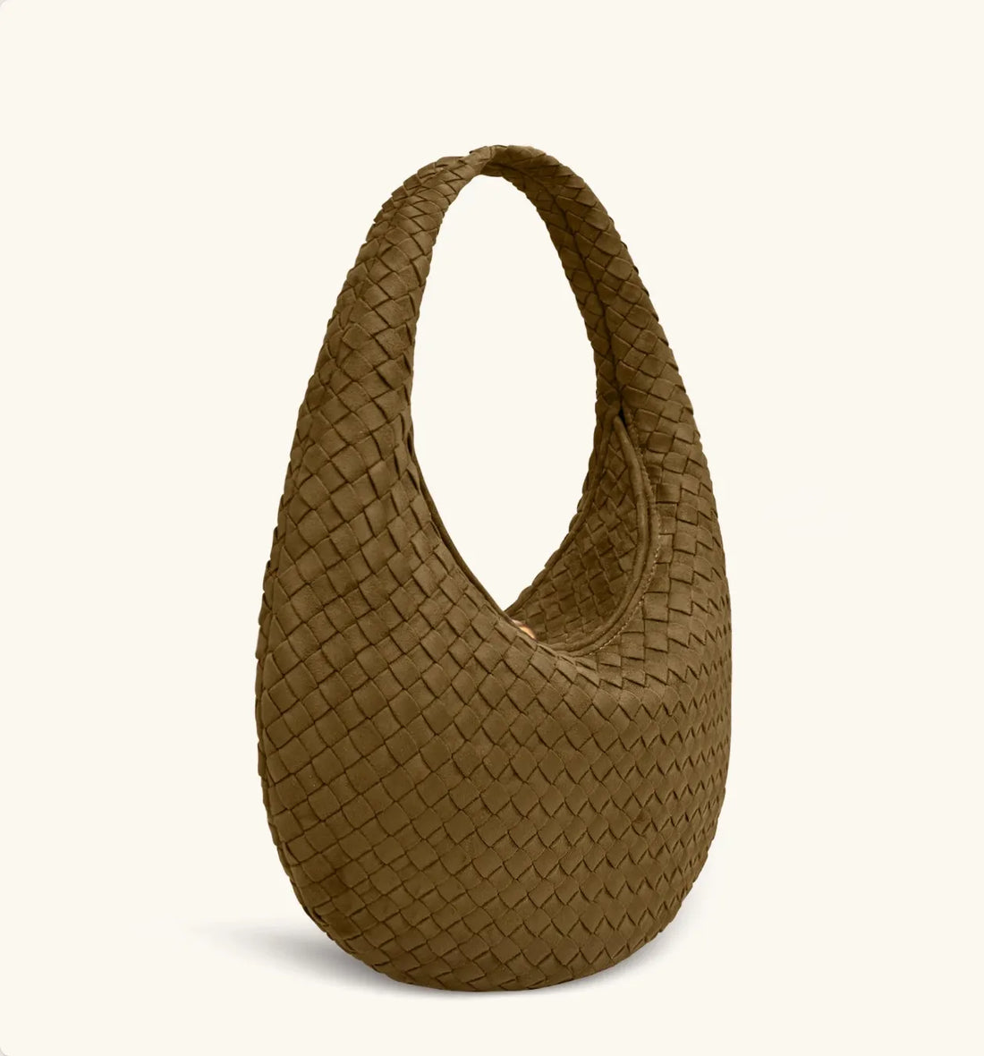 JW PEI Olive Green  Nola Faux Suede Woven Hobo Shoulder Bag  SKU: 5S396-7_Olive Green Image 02