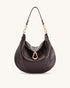 JW PEI Dark Brown Women Daria Metal Pendant Embellished Shoulder Bag - Dark Brown SKU: 5S397-3_Dark Brown Image 01
