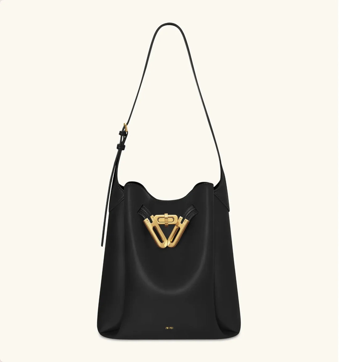 JW PEI Black  Charlene Double Buckle Hobo Bag  SKU: 5S401-1_Black Image 01