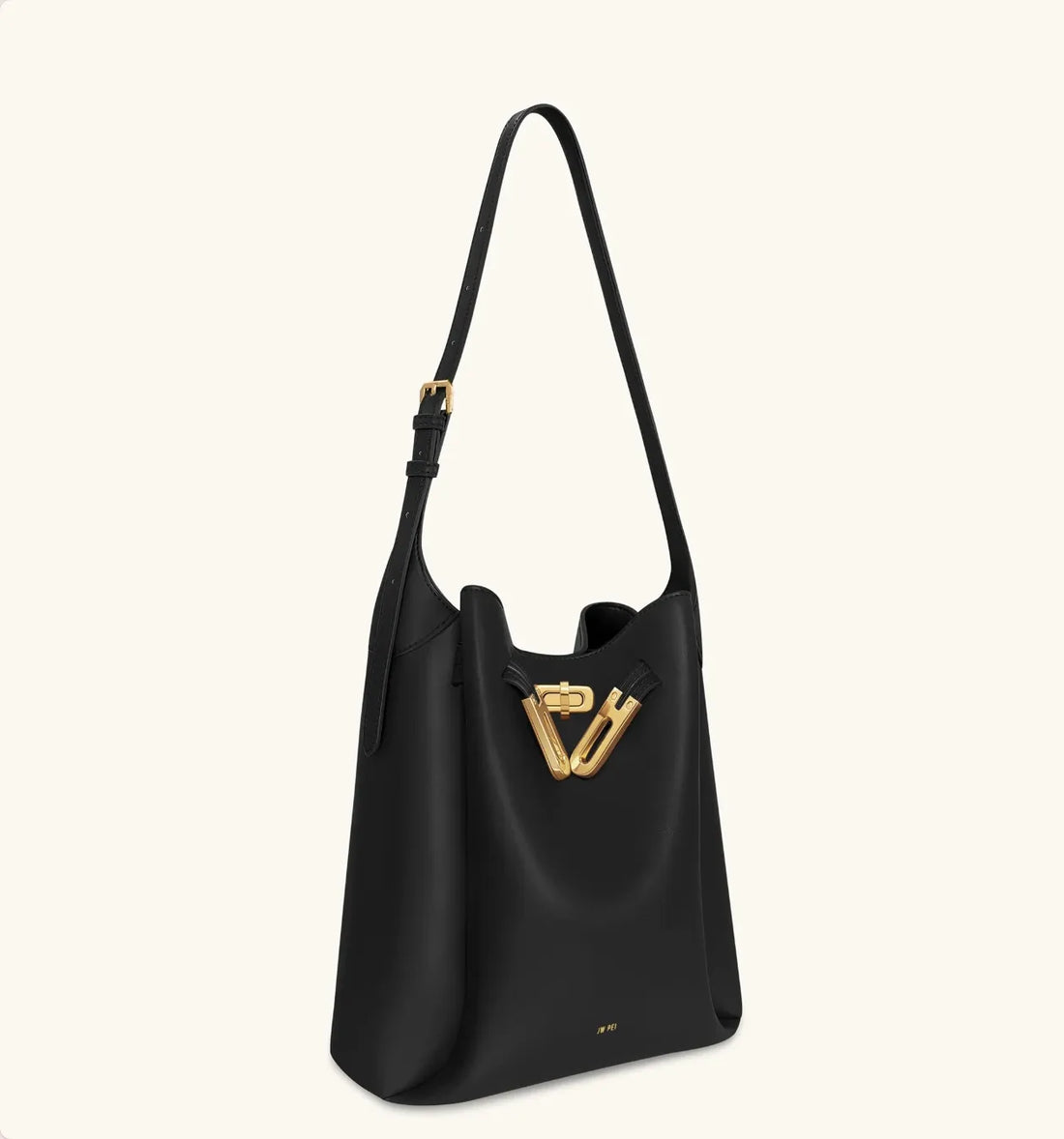 JW PEI Black  Charlene Double Buckle Hobo Bag  SKU: 5S401-1_Black Image 02