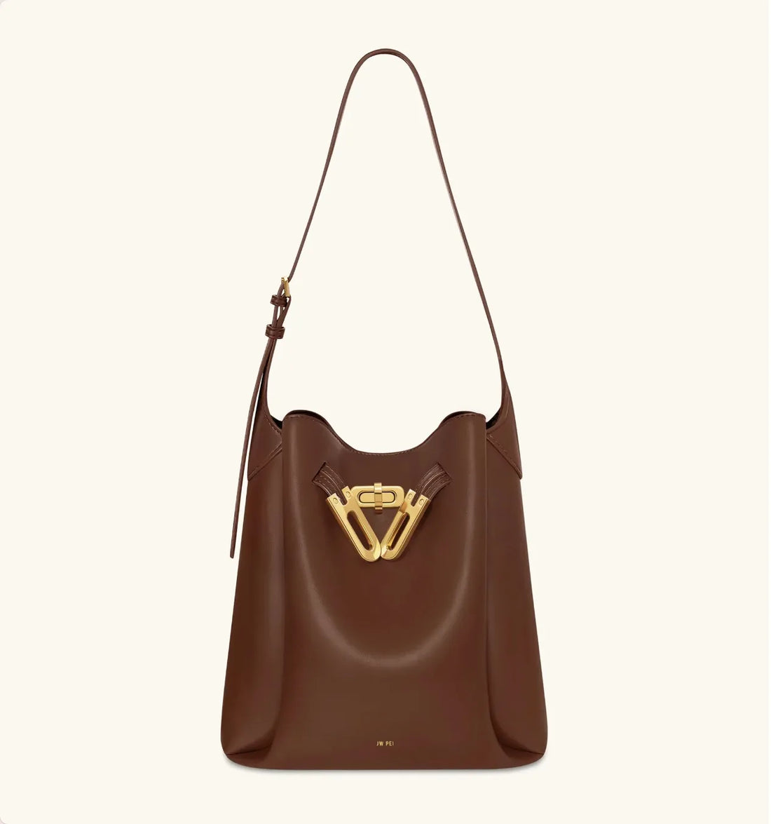 JW PEI Brown  Charlene Double Buckle Hobo Bag  SKU: 5S401-32_Brown Image 01