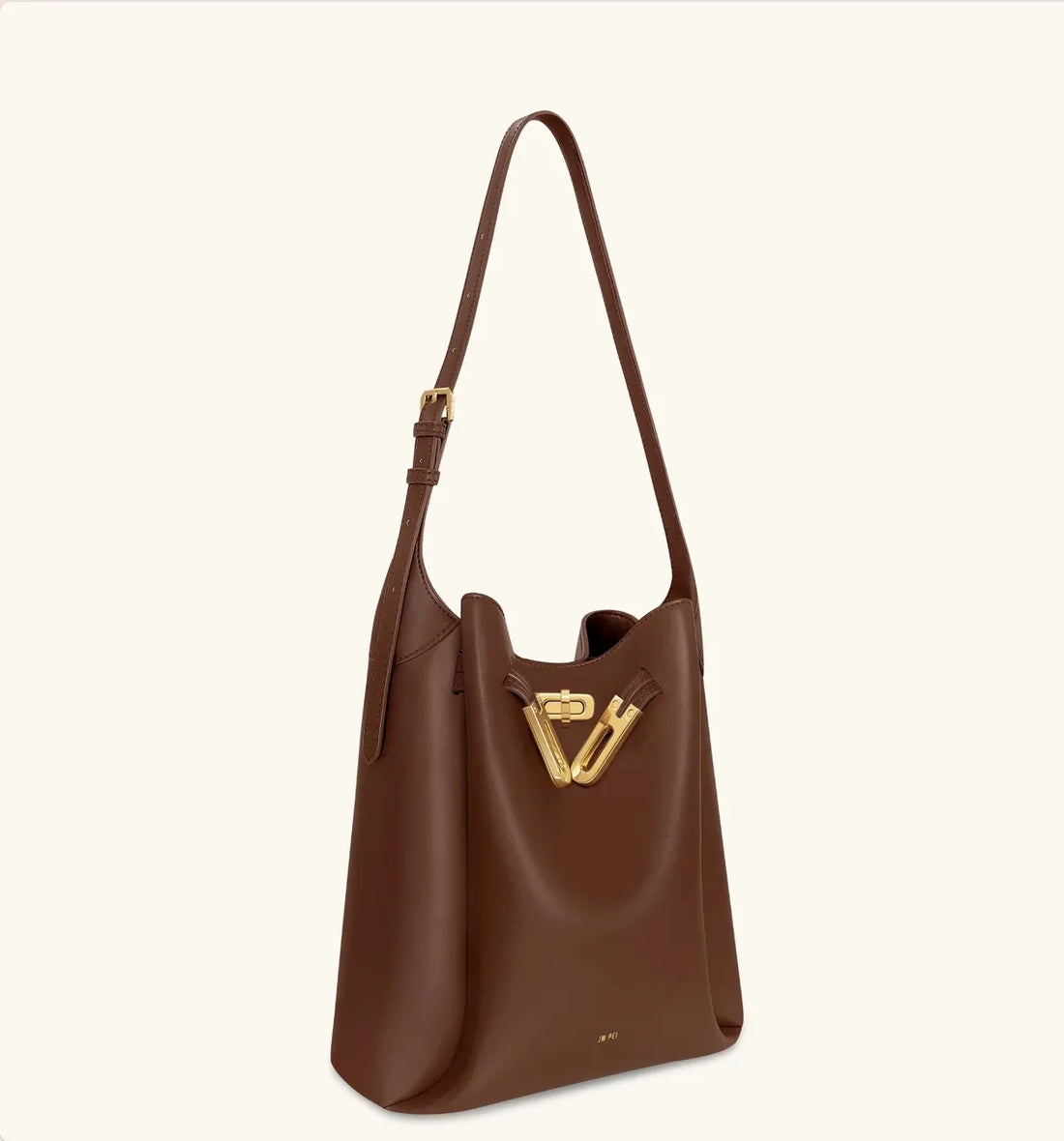 JW PEI Brown  Charlene Double Buckle Hobo Bag  SKU: 5S401-32_Brown Image 02