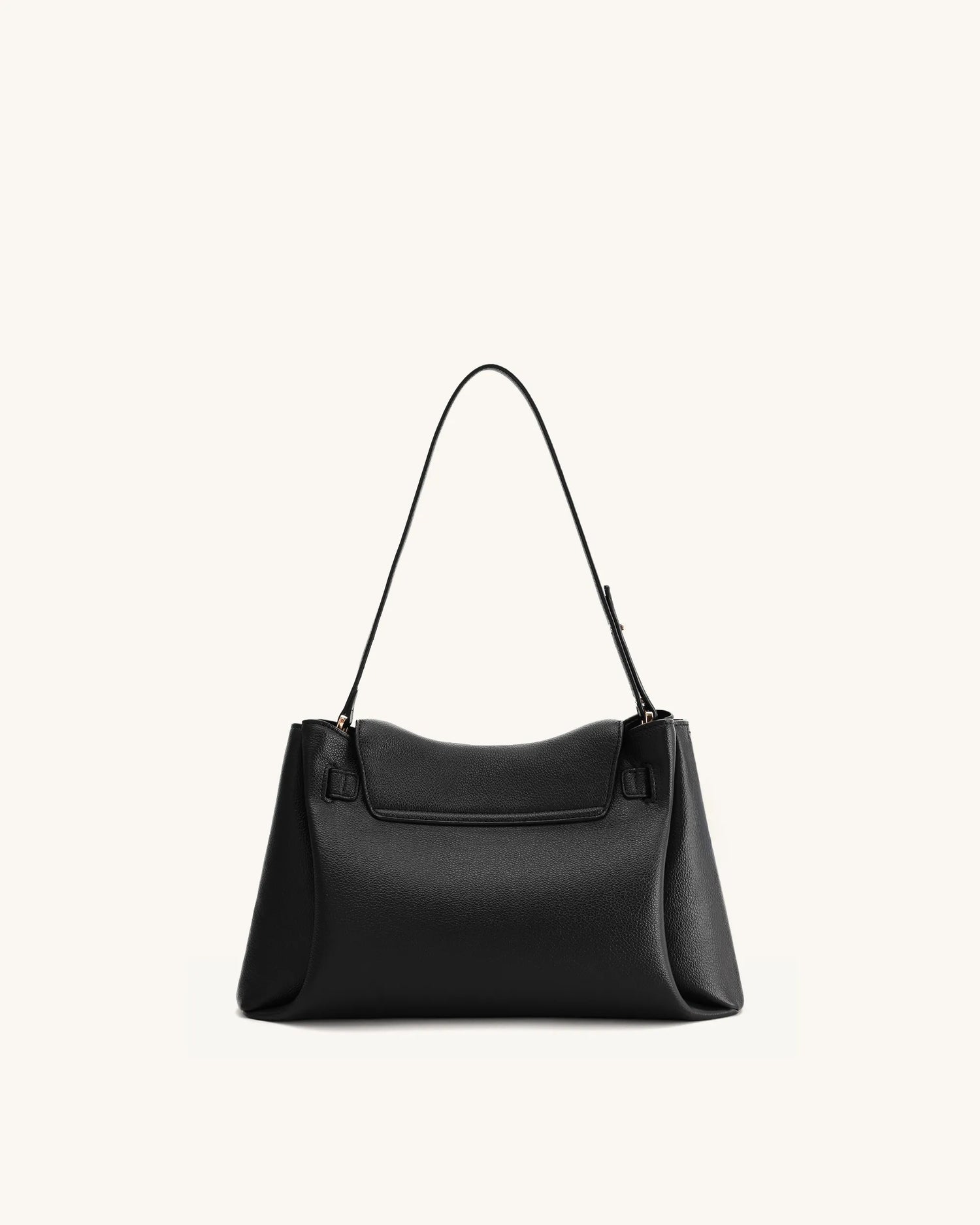 JW PEI Black Women Rhea Pebbled Double Buckle Shoulder Bag SKU: 5S402-1_Black Image 04