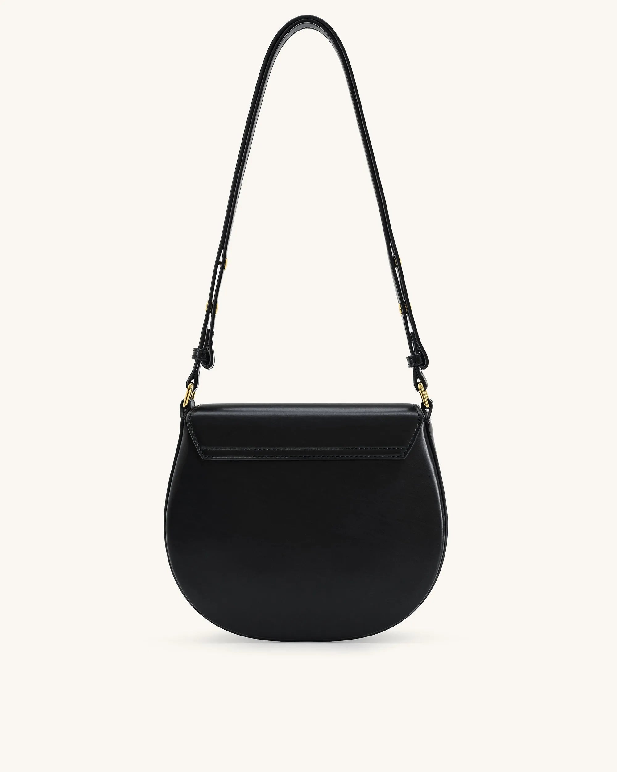 JW PEI Black Women Diana Ring Flap Saddle Bag - Black SKU: 5S403-1_Black Image 03