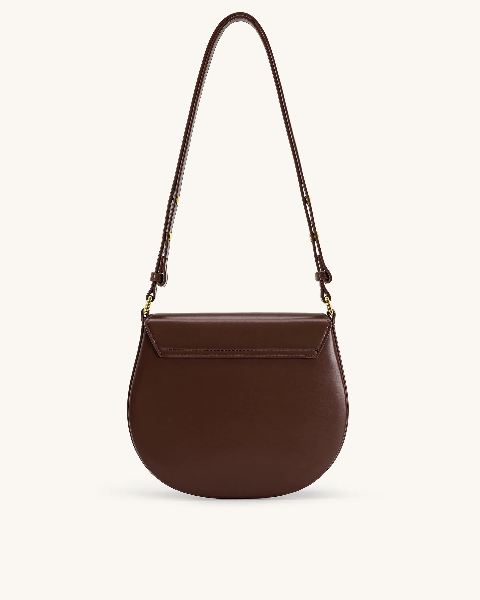 JW PEI Brown Women Diana Ring Flap Saddle Bag - Brown SKU: 5S403-3_Brown Image 03