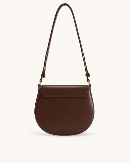 JW PEI Brown Women Diana Ring Flap Saddle Bag - Brown SKU: 5S403-3_Brown Image 03
