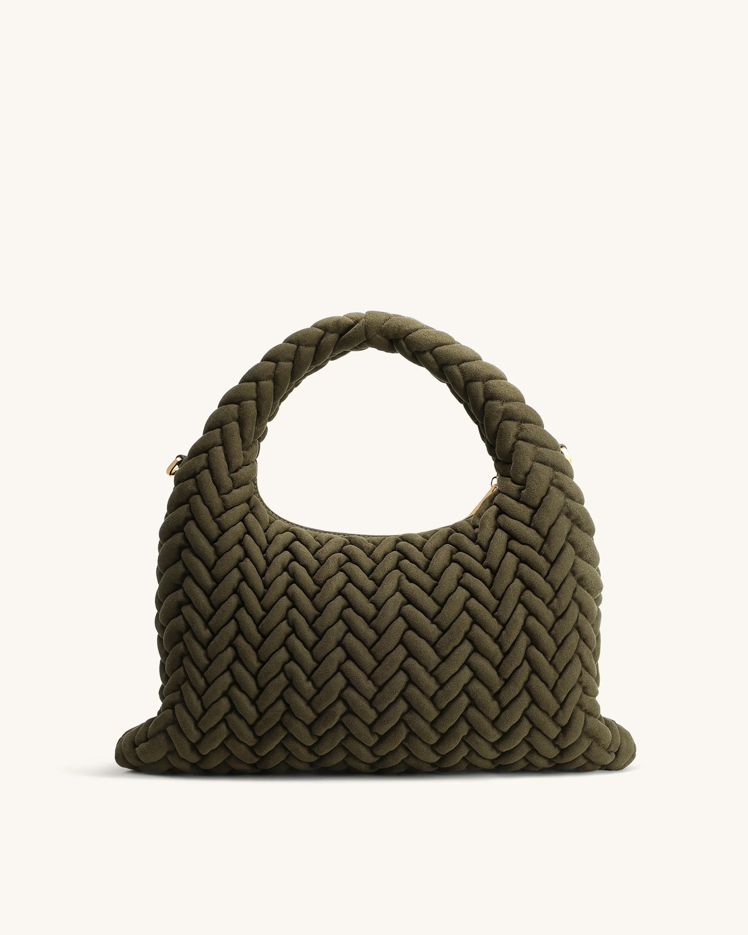 JW PEI Olive Green Women Cora Faux Suede Quilting Handle Bag SKU: 5S405-7_Olive Green Image 03