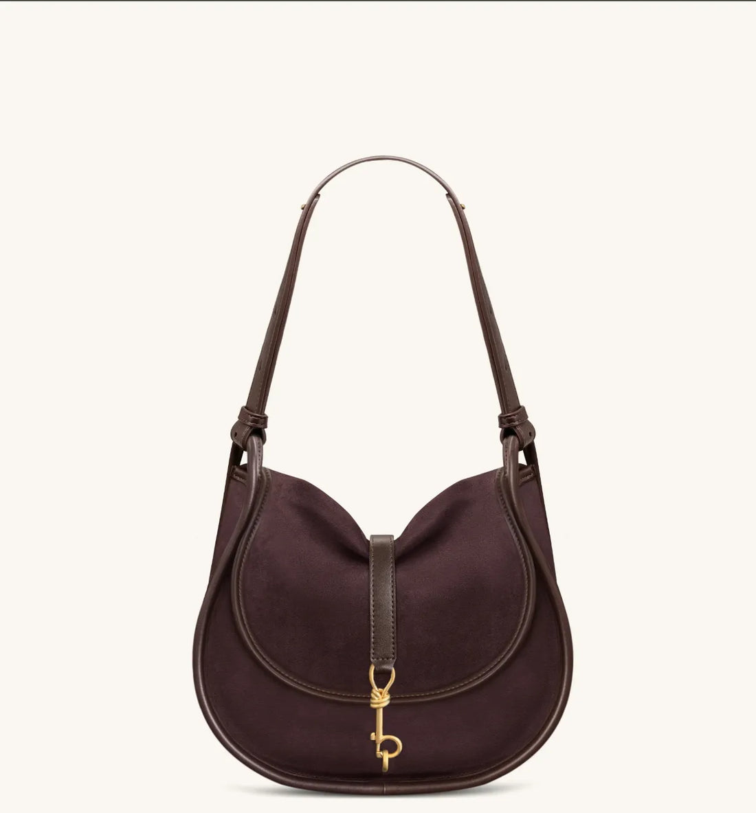JW PEI Chocolate Women Arla Small Faux Suede Hobo Bag  SKU: 5S407-3_Chocolate Image 01