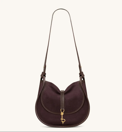 JW PEI Chocolate Women Arla Small Faux Suede Hobo Bag  SKU: 5S407-3_Chocolate Image 02