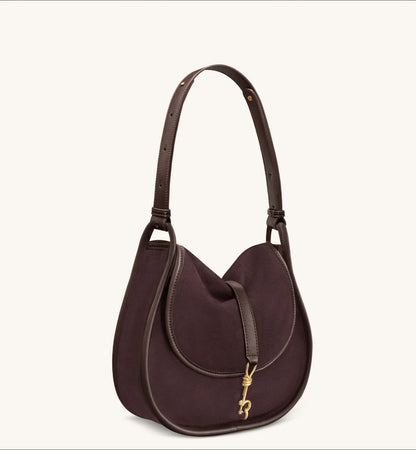 JW PEI Chocolate Women Arla Small Faux Suede Hobo Bag  SKU: 5S407-3_Chocolate Image 03