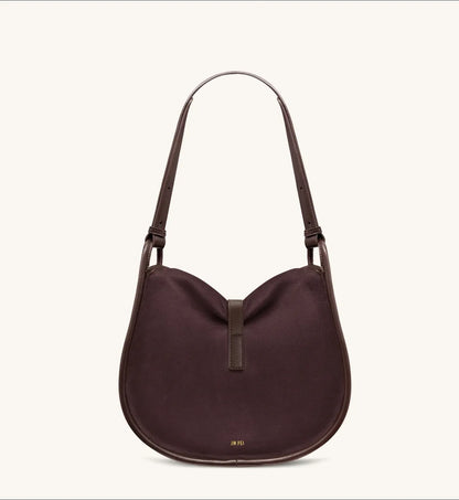 JW PEI Chocolate Women Arla Small Faux Suede Hobo Bag  SKU: 5S407-3_Chocolate Image 04