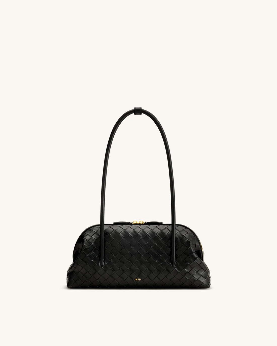 JW Pei Black Women Aveline Woven Textured Shoulder Bag SKU: 5S409-11_Black Image 01
