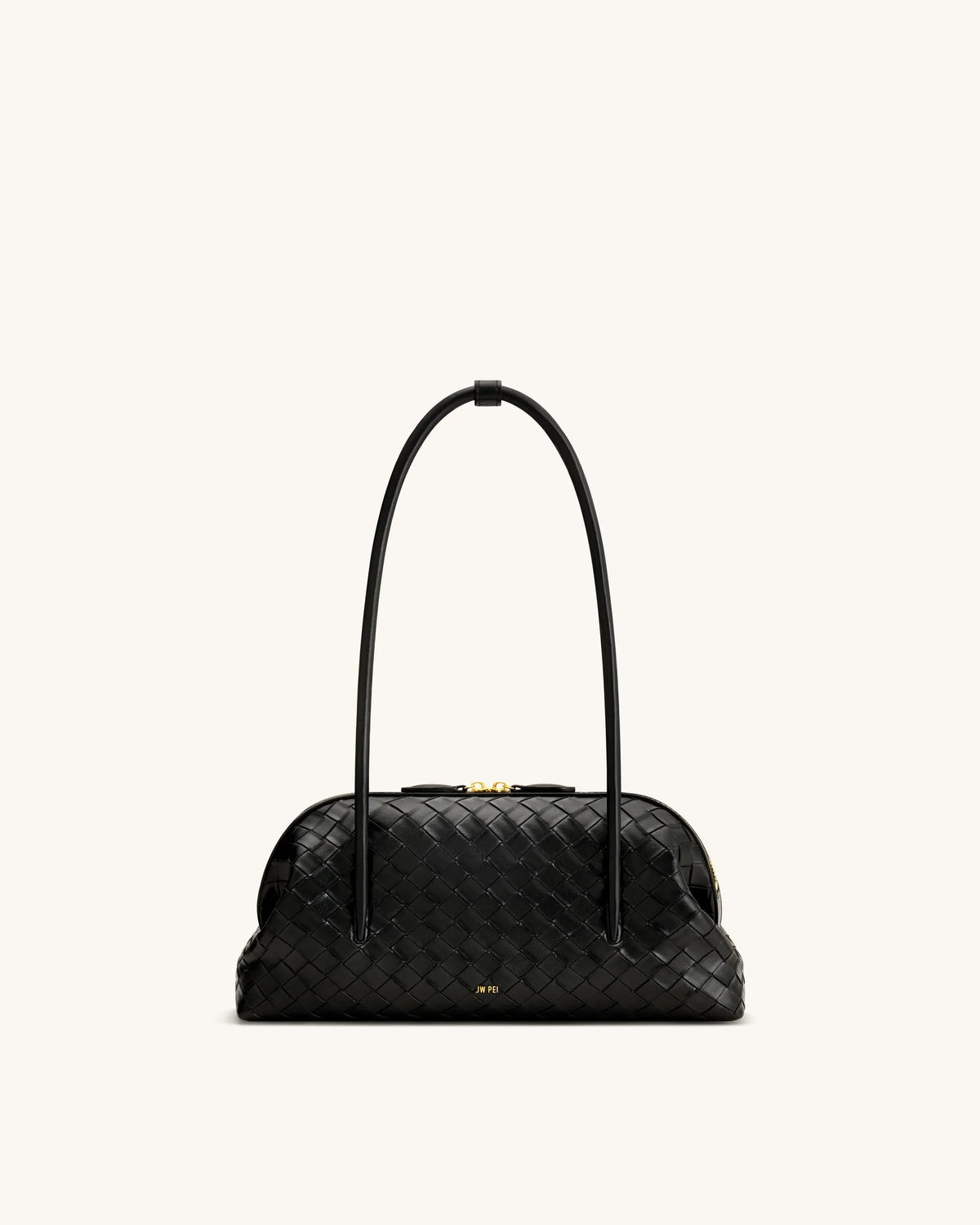 JW Pei Black Women Aveline Woven Textured Shoulder Bag SKU: 5S409-11_Black Image 01