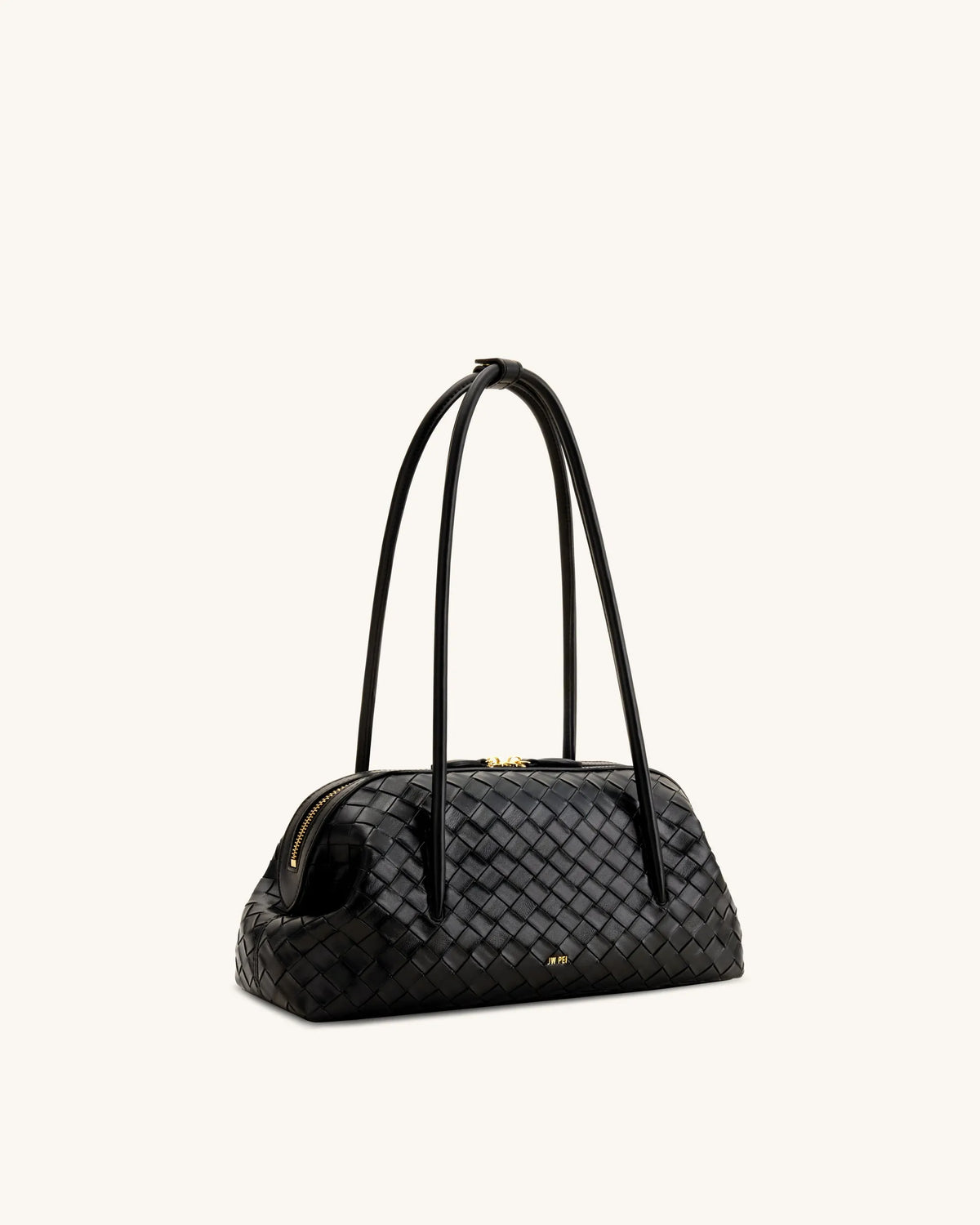 JW Pei Black Women Aveline Woven Textured Shoulder Bag SKU: 5S409-11_Black Image 02