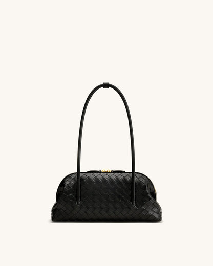 JW Pei Black Women Aveline Woven Textured Shoulder Bag SKU: 5S409-11_Black Image 03