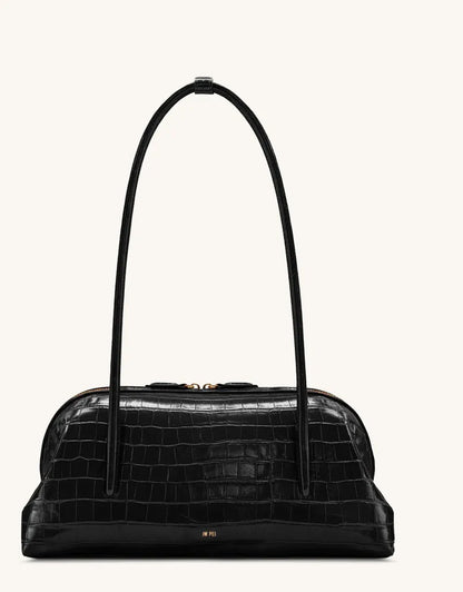 JW Pei Black Croc Women Aveline Shoulder Bag SKU: 5S409-12_Black Croc Image 01