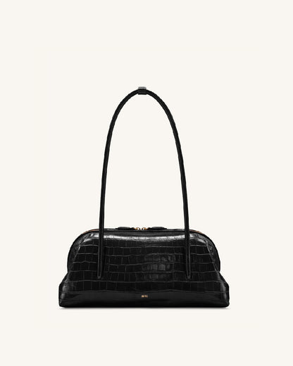 JW Pei Black Croc Women Aveline Shoulder Bag SKU: 5S409-12_Black Croc Image 01