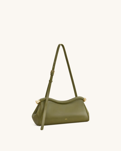JW Pei Olive Green Women Naomi Curved Shoulder Bag SKU: 5S414-7_Olive Green Image 02