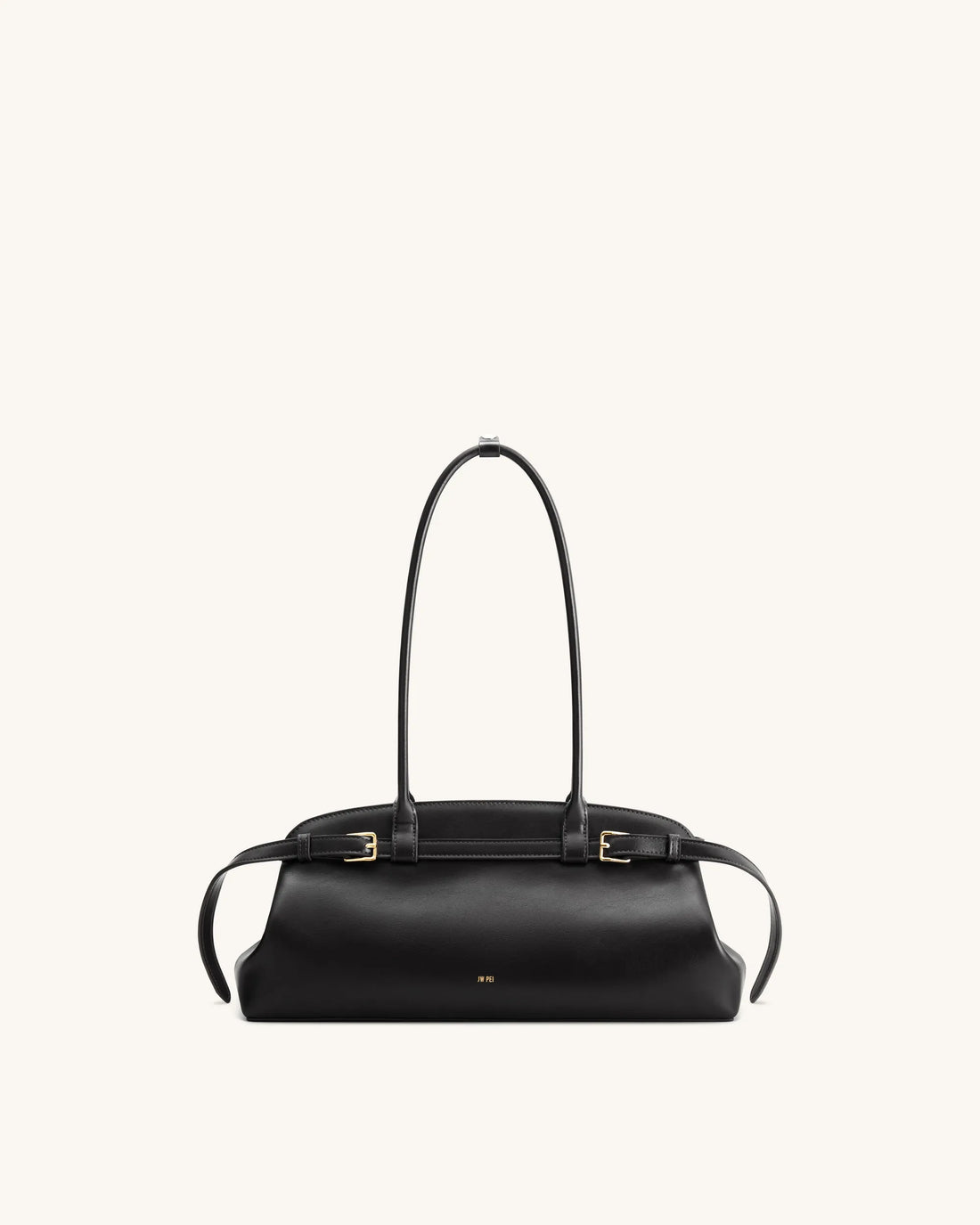 JW Pei Black Women Arden Belt Detail East-West Shoulder Bag SKU: 5S417-1_Black Image 01