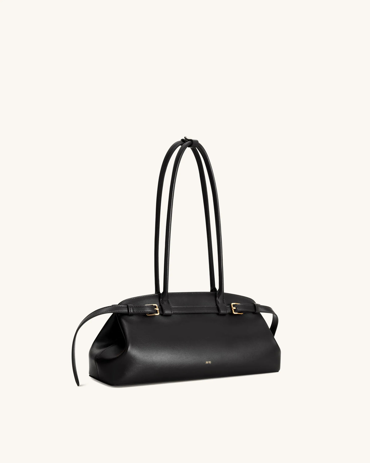 JW Pei Black Women Arden Belt Detail East-West Shoulder Bag SKU: 5S417-1_Black Image 02
