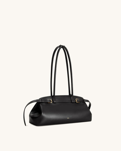 JW Pei Black Women Arden Belt Detail East-West Shoulder Bag SKU: 5S417-1_Black Image 02