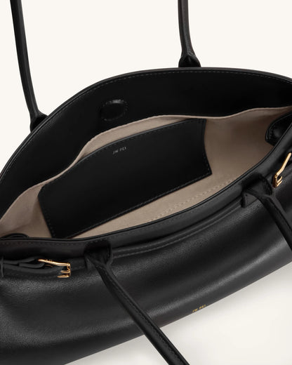 JW Pei Black Women Arden Belt Detail East-West Shoulder Bag SKU: 5S417-1_Black Image 04