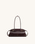JW Pei Dark Brown Women Arden Belt Detail East-West Shoulder Bag SKU: 5S417-3_Dark Brown Image 01