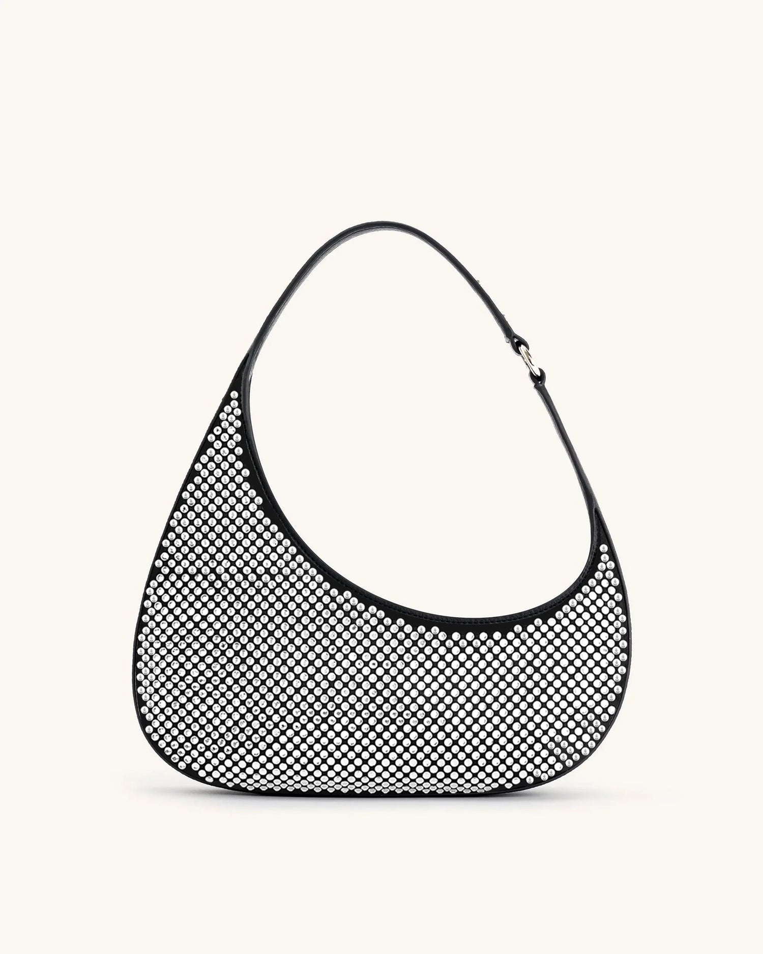 JW PEI Black Women Harlee Artificial Crystal Shoulder Bag - Black SKU: 5S61-13_Black Image 01