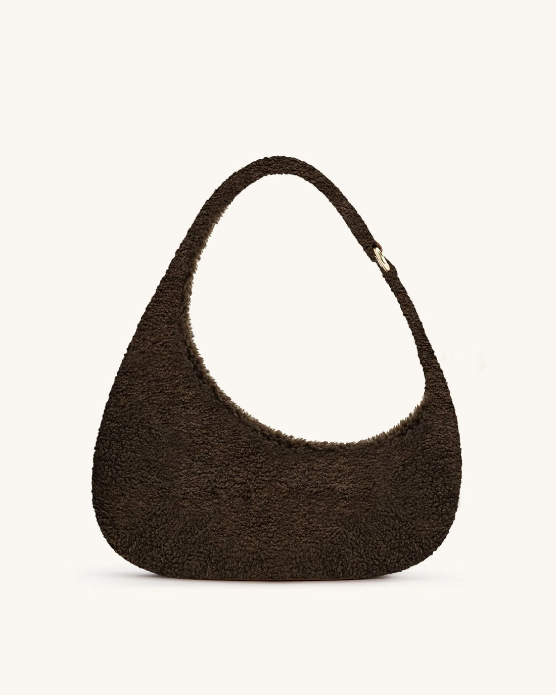JW PEI Dark Brown Women Harlee Faux Fur Shoulder Bag - Dark Brown SKU: 5S61-33_Dark Brown Image 01