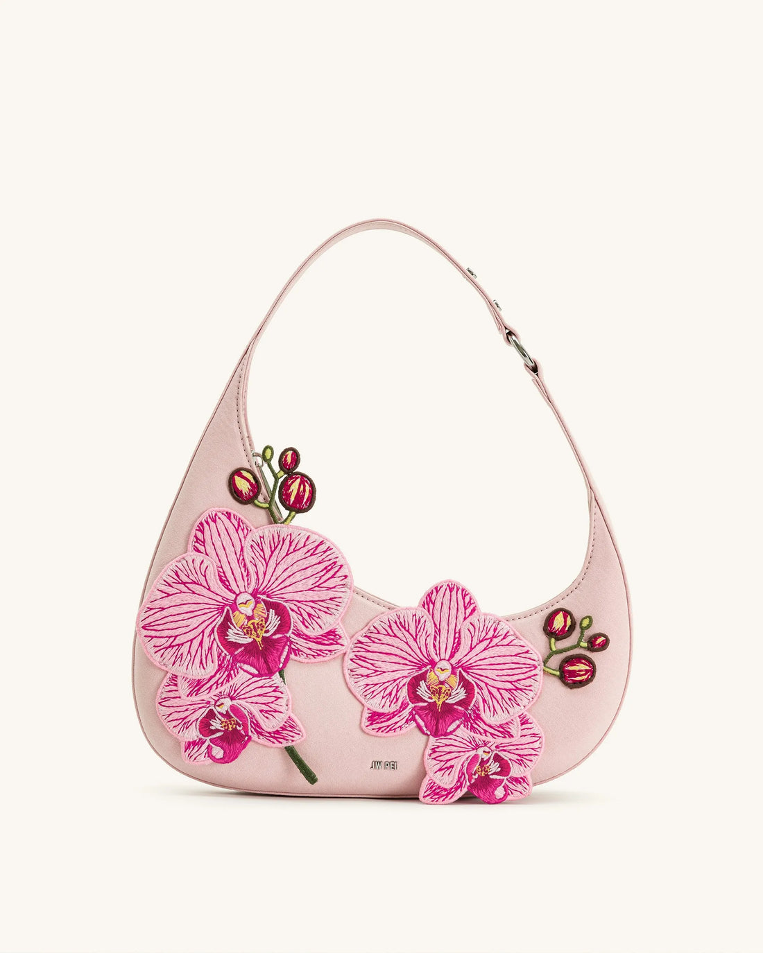 JW Pei Pink Women Harlee Orchid Embroidered Shoulder Bag SKU: 5S61-46_Pink Image 01