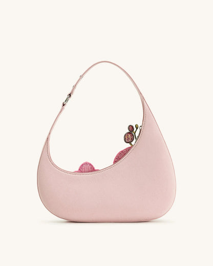 JW Pei Pink Women Harlee Orchid Embroidered Shoulder Bag SKU: 5S61-46_Pink Image 03