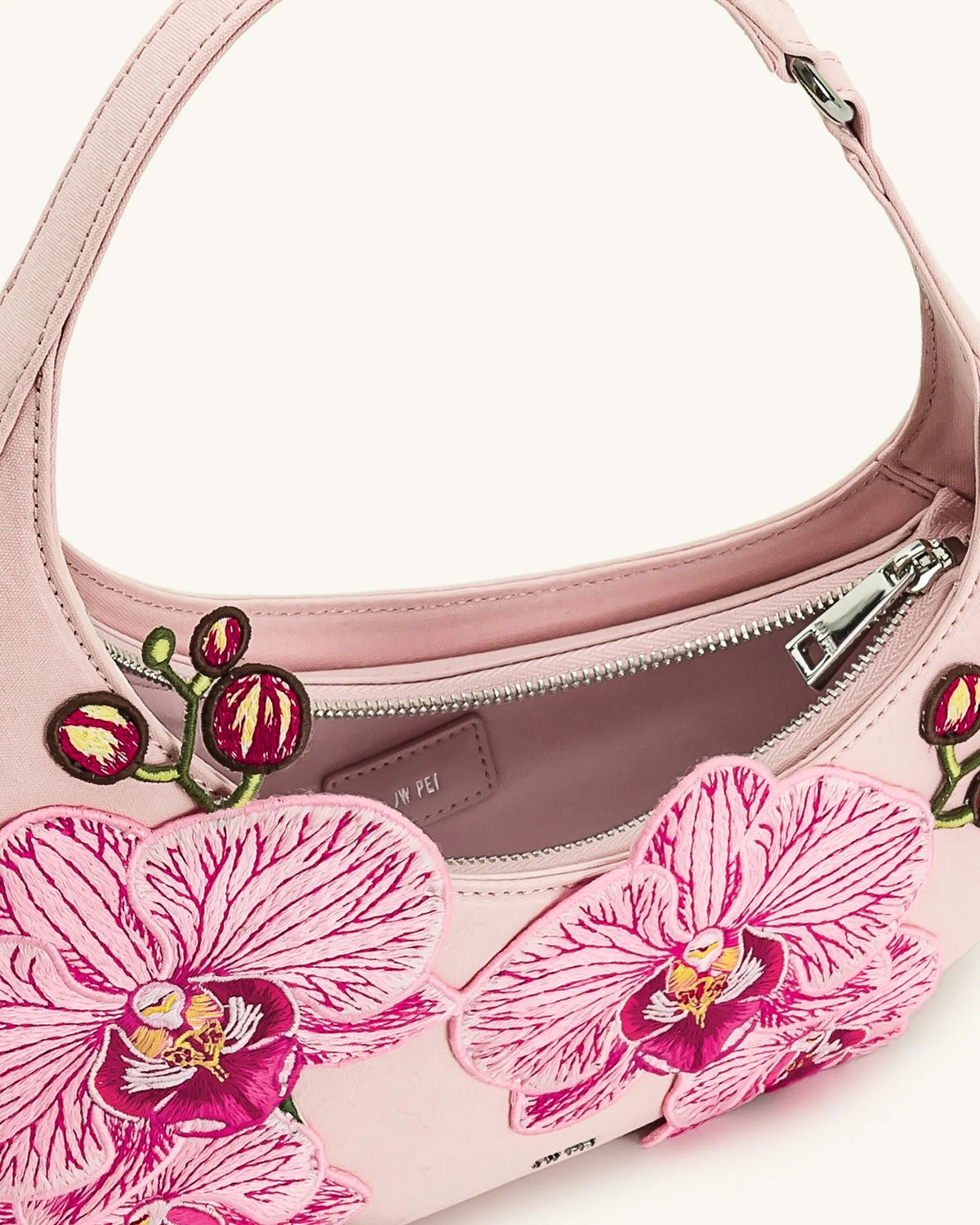JW Pei Pink Women Harlee Orchid Embroidered Shoulder Bag SKU: 5S61-46_Pink Image 04
