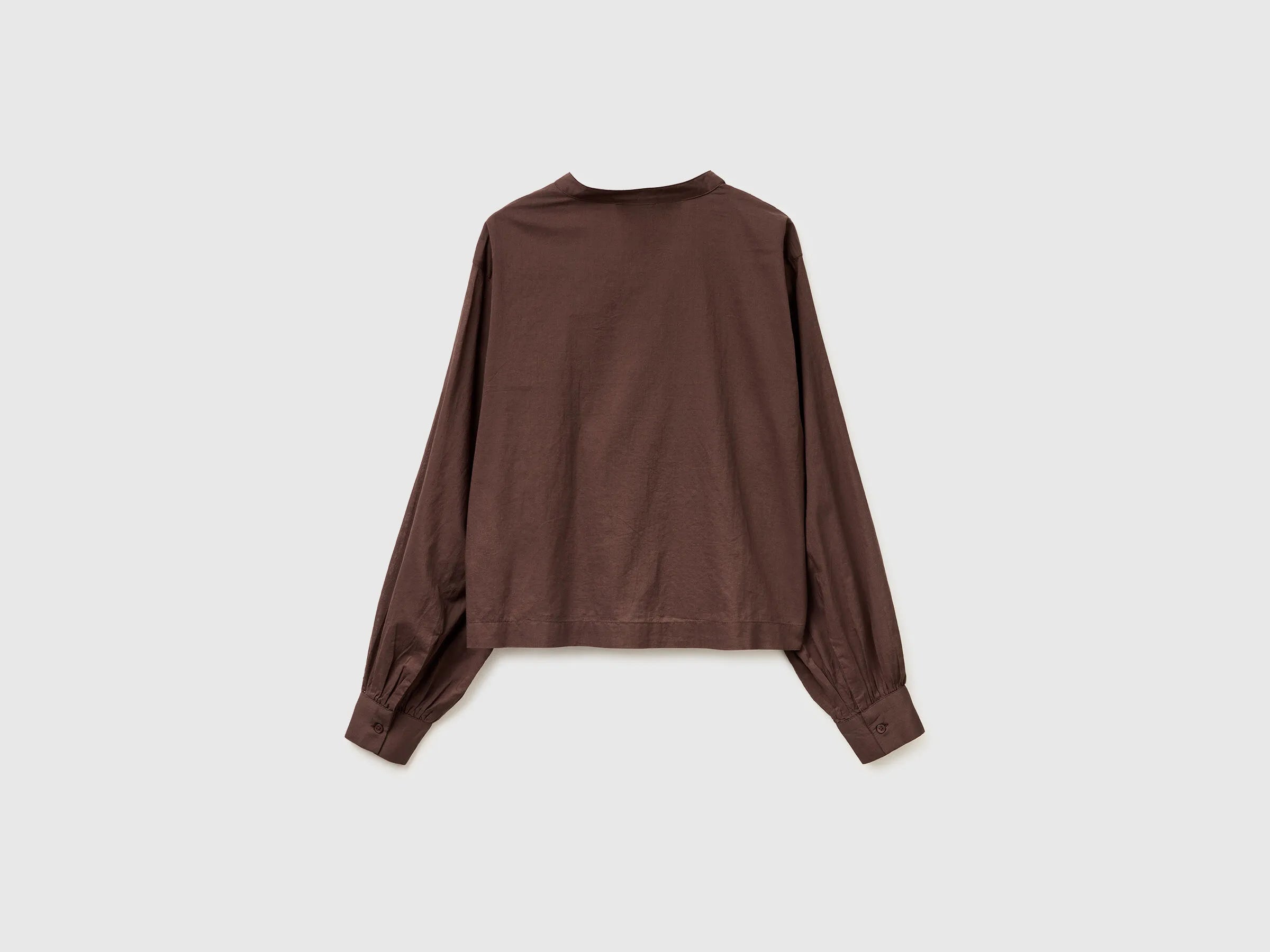 Benetton Brown Women Lightweight Blouse with Pleats SKU: 5SI1DQ0E5_33T Image 02