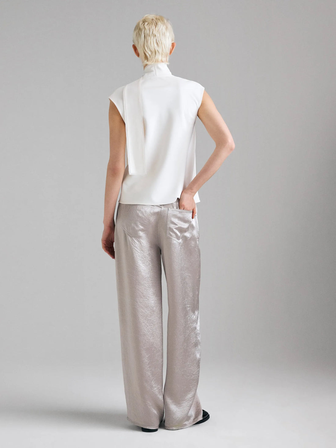 Sisley Creamy white Women Top with Scarf SKU: 5SLFLQ0AS_00E Image 02