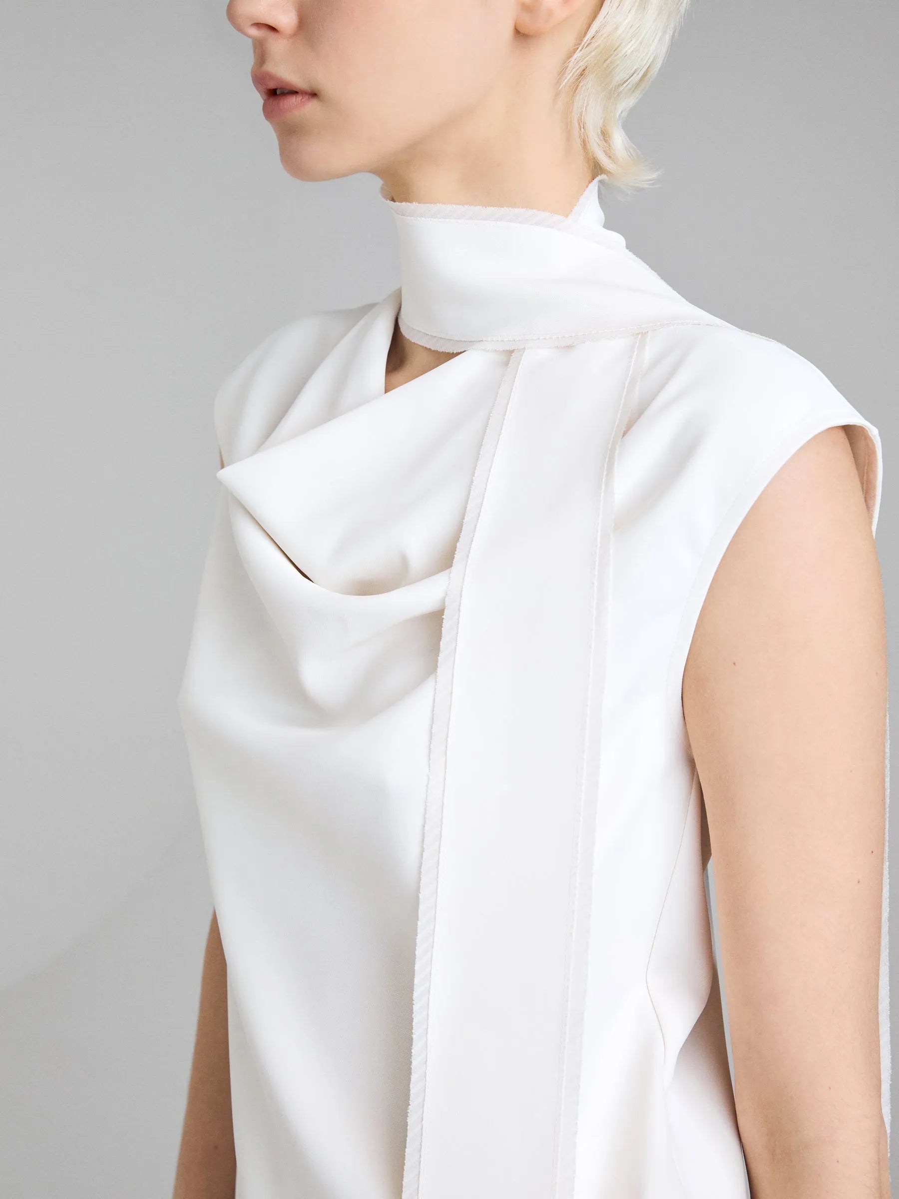 Sisley Creamy white Women Top with Scarf SKU: 5SLFLQ0AS_00E Image 04