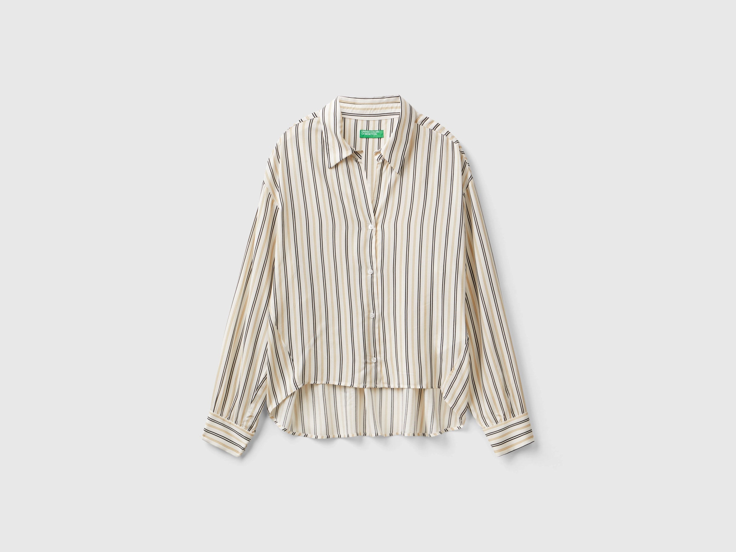 Striped Shirt With V-Neck_5TUQDQ0BK_901_03