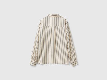 Striped Shirt With V-Neck_5TUQDQ0BK_901_04