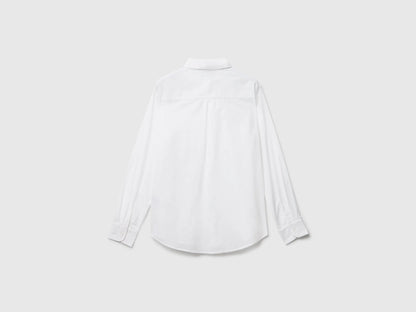 Benetton White Women Regular Fit Shirt in Lightweight Cotton SKU: 5WPQDQ0AX_101 Image 06