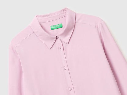 Benetton Pink Women Regular Fit Flowy Shirt SKU: 5WPWDQ0B0_0K3 Image 03