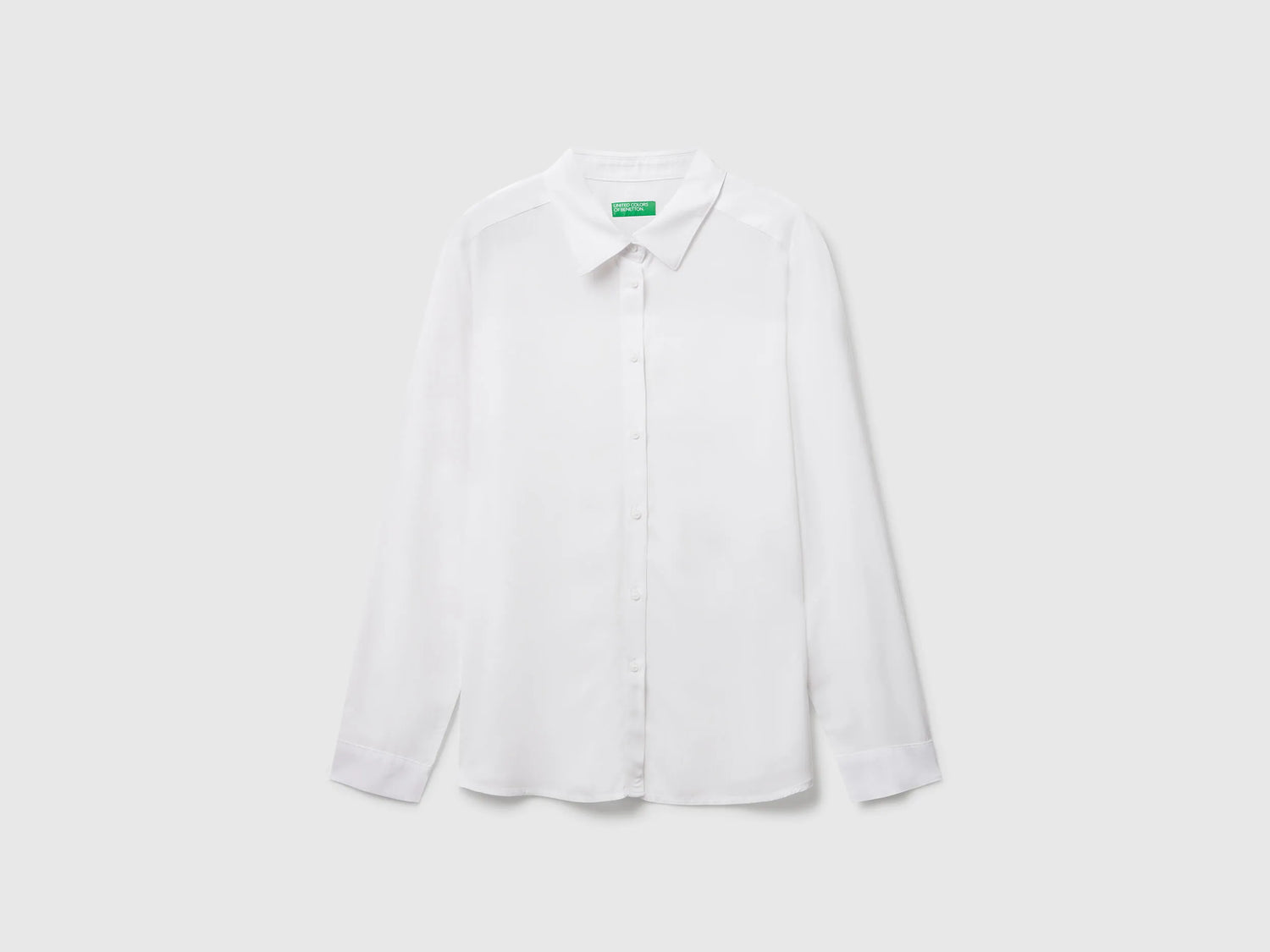 Benetton White Women Regular Fit Shirt in Viscose SKU: 5WPWDQ0B0_101 Image 03