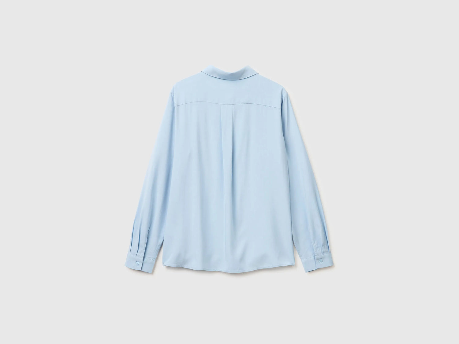 Benetton Light Blue Women Regular Fit Flowy Shirt SKU: 5WPWDQ0B0_12C Image 02