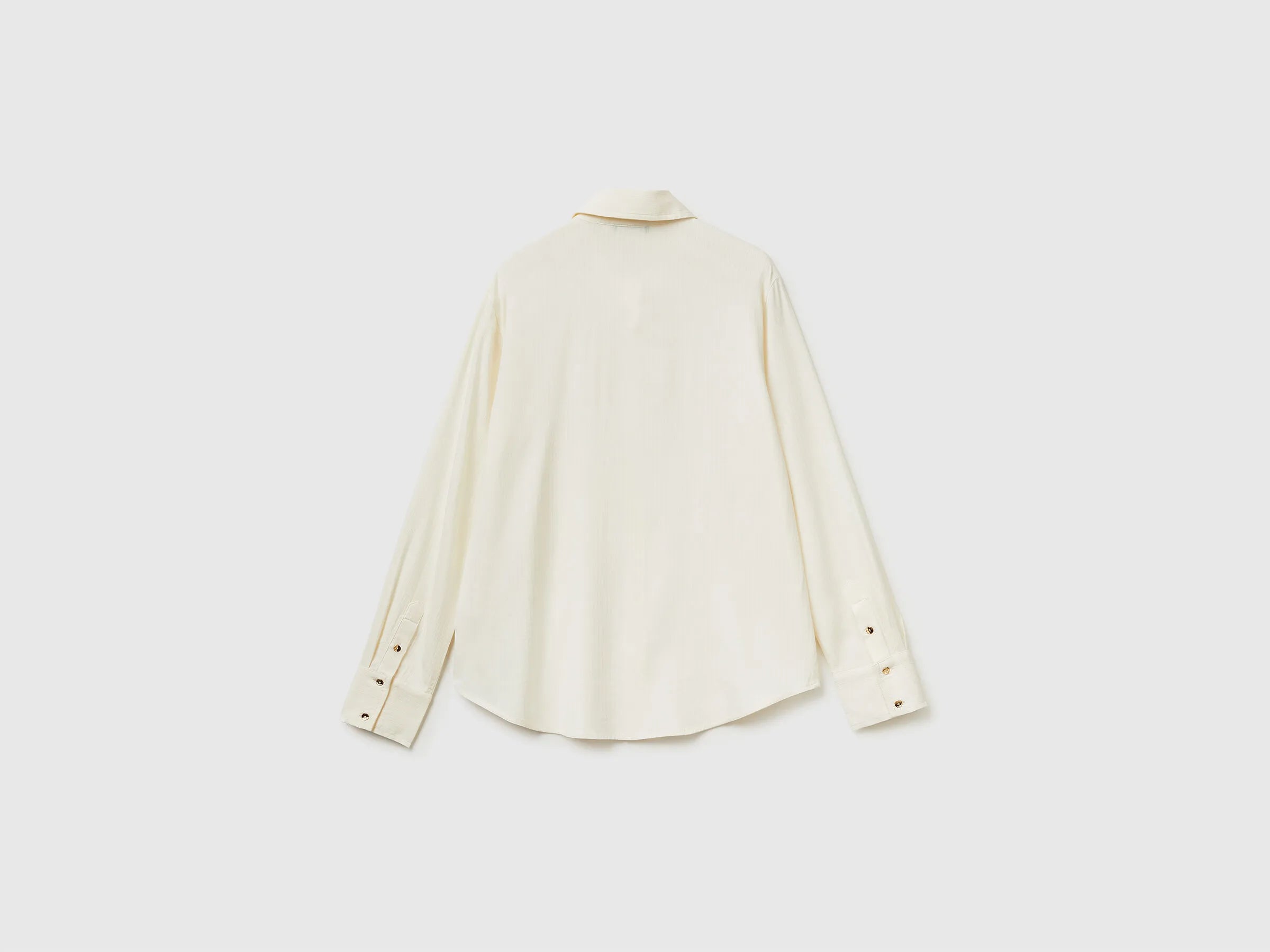 Benetton Creamy White Women Flowing Striped Shirt SKU: 5X0VDQ0DC_6R2 Image 02
