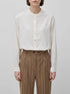 Benetton Creamy White Women Striped Blouse with Mandarin Collar SKU: 5X0VDQ0DD_6R2 Image 00