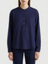 Benetton Dark Blue Women Striped Blouse with Mandarin Collar SKU: 5X0VDQ0DD_852 Image 00