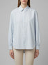 Benetton Light Blue Women Striped Shirt with Side Band SKU: 5X20DQ0DJ_903 Image 00