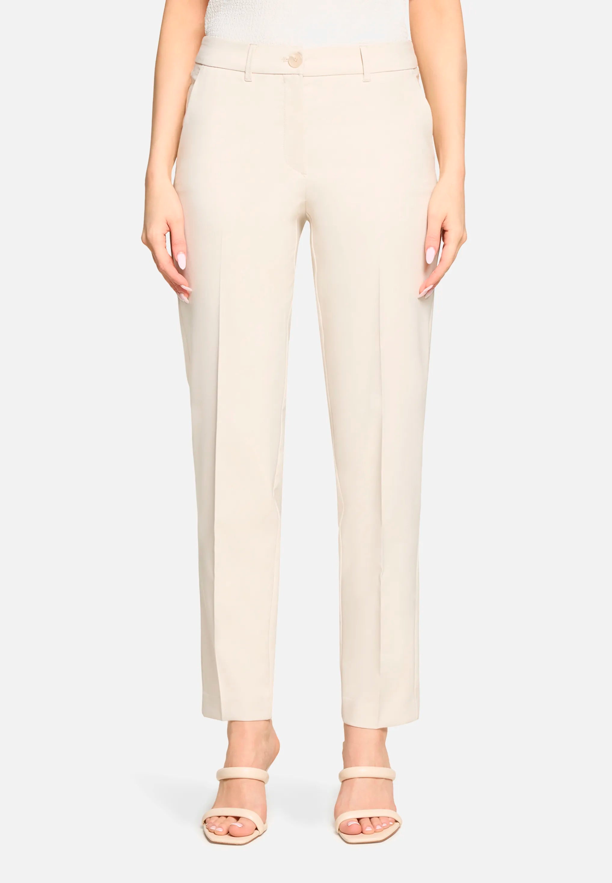 Betty Barclay Light Beige Women Business Trousers with Crease, Style Nele SKU: 6002-1080_9106 Image 01
